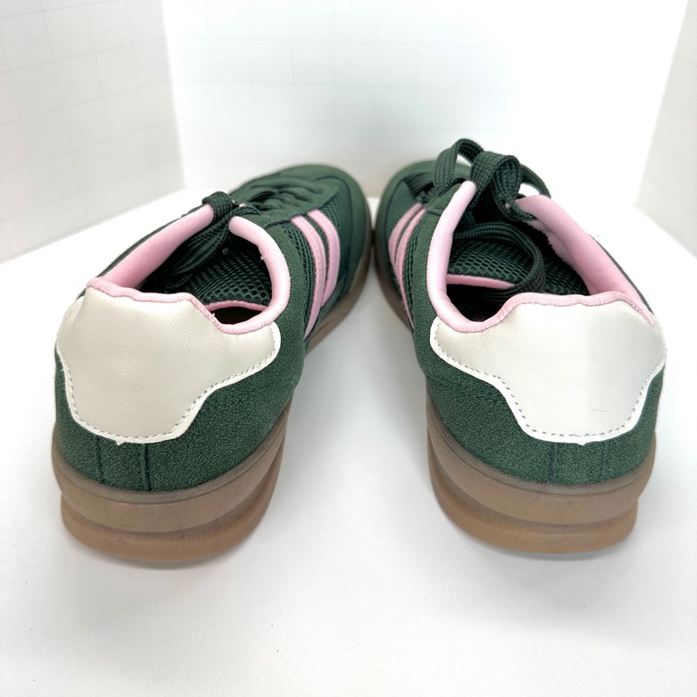 Jellypop Metro Suede Sneakers Retro Sneaker Women's 7.5 Green Pink NWOT New - Picture 3 of 9